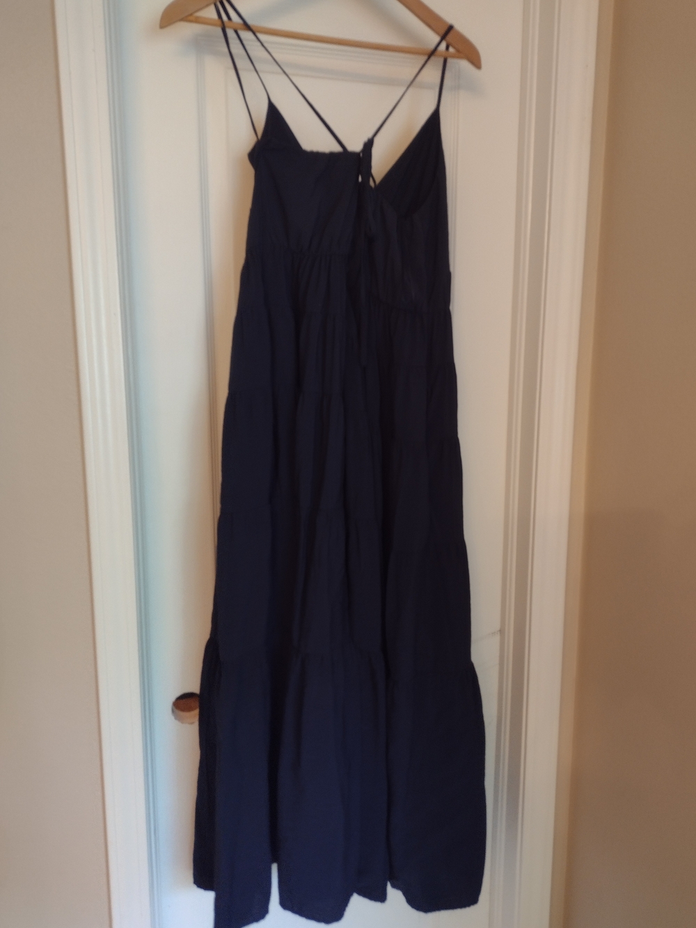 Abercrombie & Fitch Navy Spaghetti-Strap Tiered Maxi Dress - Picture 6 of 6
